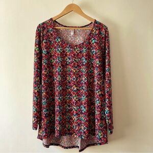 LuLaRoe Lynnae Long Sleeve Top w/ Colorful Print Size 2XL